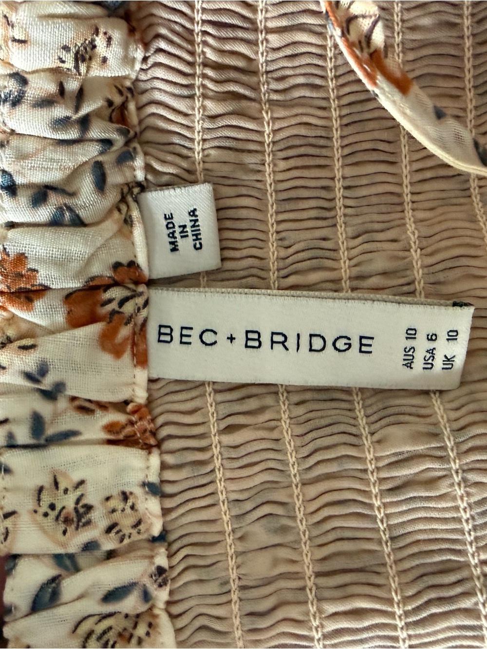 Bec & Bridge Smocked Floral Top - Picture 4 of 5